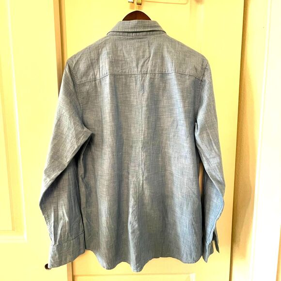 Buffalo Men's Blue Slim Fit Long Sleeves Dress Button Down Shirt Size L/42 - Picture 3 of 7